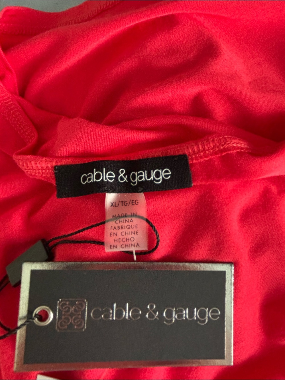 Cable & Gauge Red Cold-Shoulder Tank Top with Ring Strap Detail - Picture 13 of 15